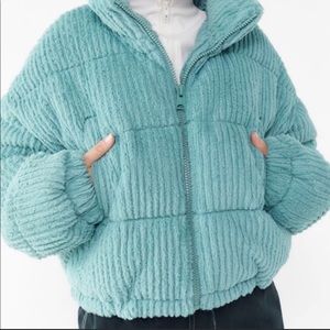 urban outfitters fluffy corduroy puffer jacket